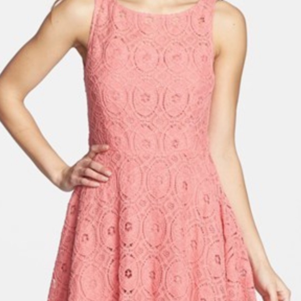 Bb dakota renley dress lace pink /peach dress
